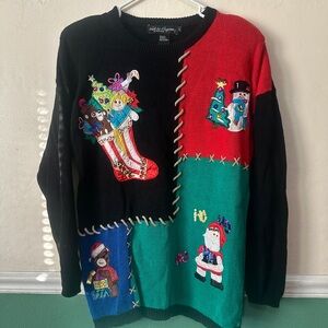 Colorful Christmas Patchwork Sweater